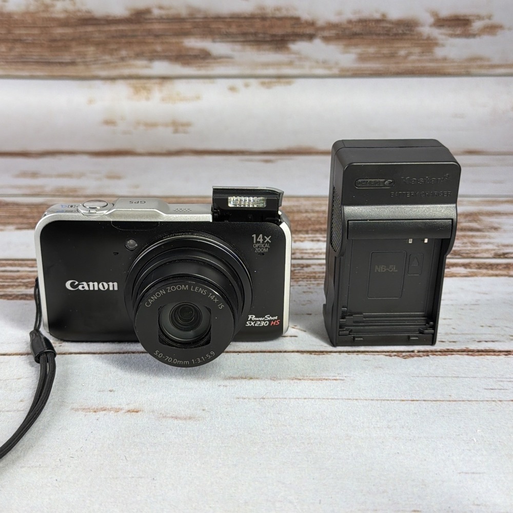 Canon PowerShot SX230 HS 12.1MP Digital Camera 14x Zoom Battery Charger Tested